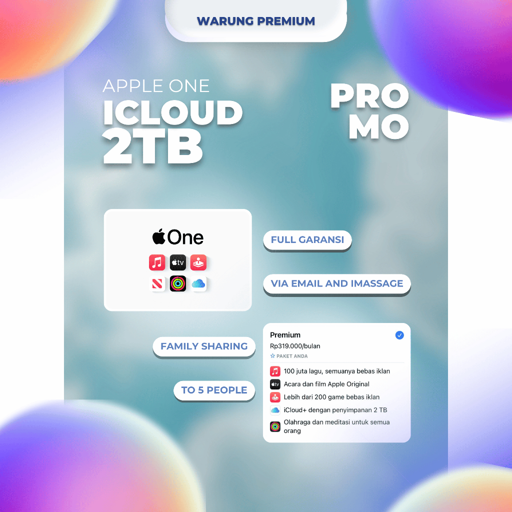 apple iCloud 2TB family sharing apple One