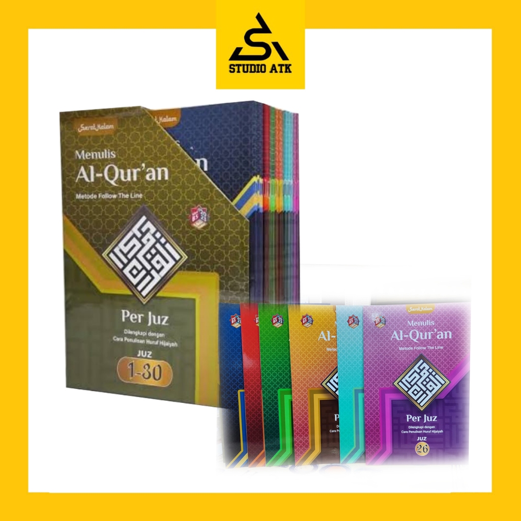 MENULIS AL-QUR'AN METODE FOLLOW THE LINE PER JUZ FREE BOX