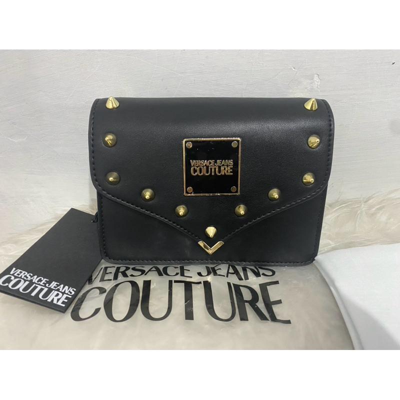 NEW VERSACE JEANS COUTURE VJC STUDS BLACK ORIGINAL AUTHENTIC