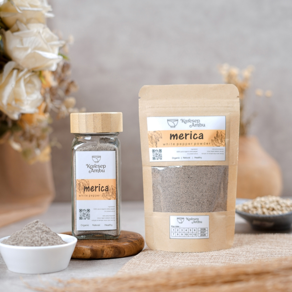 

Merica / White Pepper Powder - Bumbu Dapur Rempah Asli Murni Organik Dry Herbs & Spices by Karesep Ambu