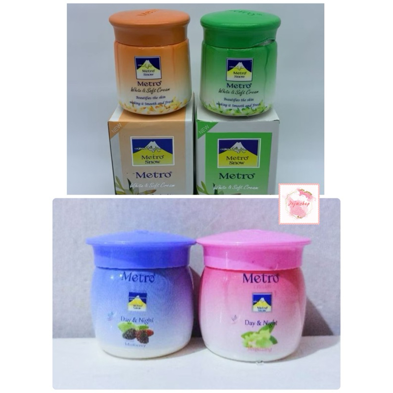 •JEJU• {1PC} METRO SNOW WHITE & SOFT CREAM 35GR & 60GR | METRO SNOW DAY & NIGHT CREAM KULIT WAJAH 45