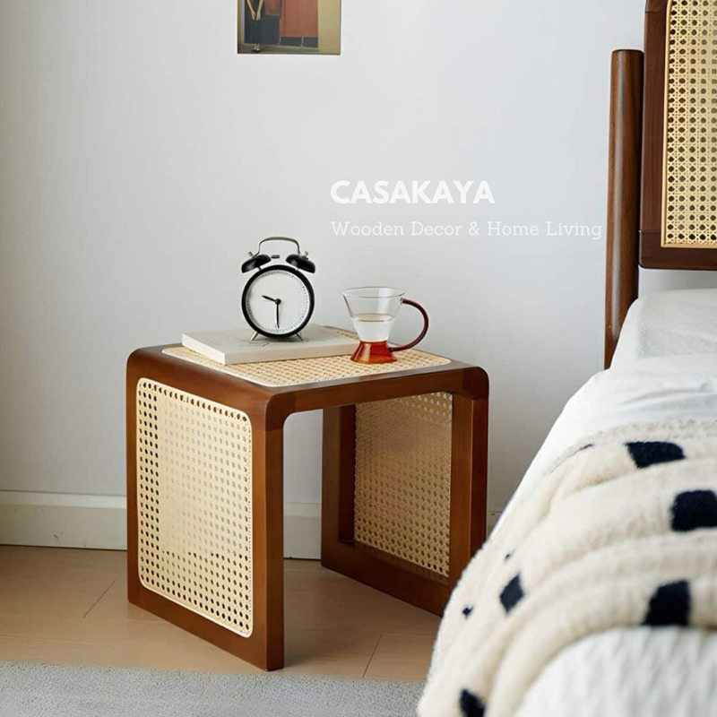 [CASAKAYA] Cane side table / bed side table