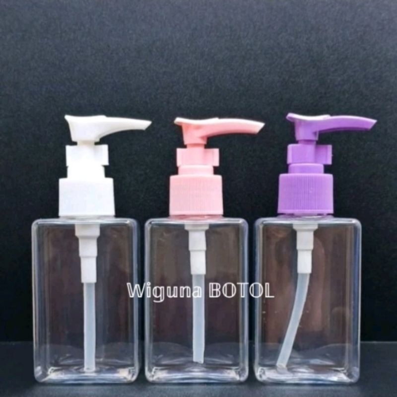 Botol Pump Clip 100ml Kotak / Botol PET 100ml Kotak Tutup Pump Clip