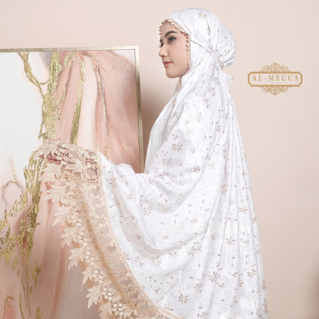 100% Aman Almecca - Mukena Dewasa Daily Al-Mecca Sutra Millo Traveling Mewah