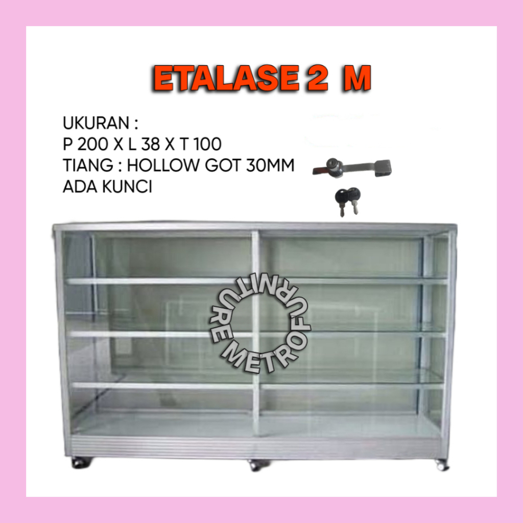 ETALASE KACA ETALASE SERBAGUNA + KUNCI ETALASE BERAS FREE ONGKIR SERANG KOTA ETALASE WARUNG
