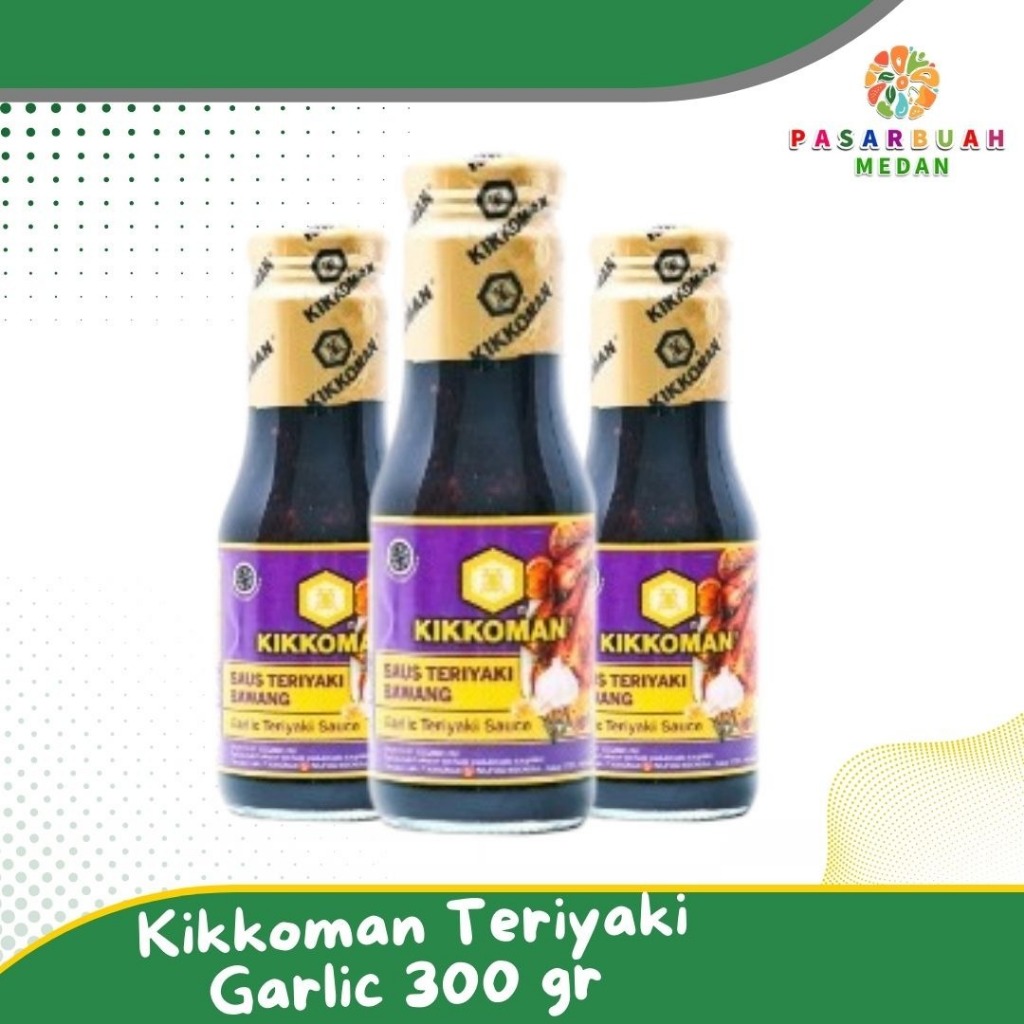 

⁠Kikkoman Teriyaki Garlic 300ml / Saus Teriyaki Bawang Halal - Pasar Buah Medan