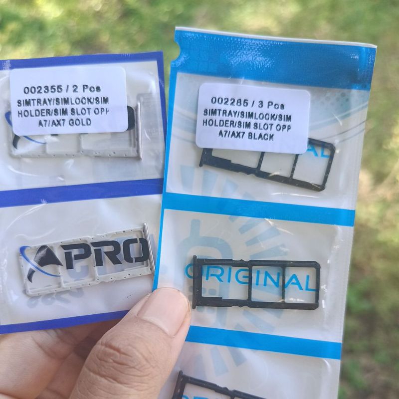 sim tray Oppo A7 hitam atau gold tempat kartu sim Oppo a7