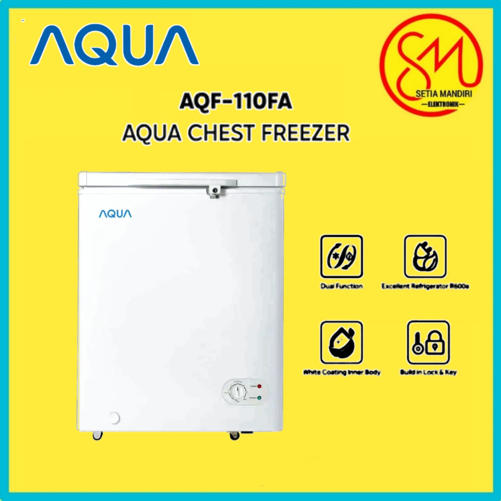 AQUA Chest Freezer 100 Liter AQF 110 FA Kapasitas 100L Putih