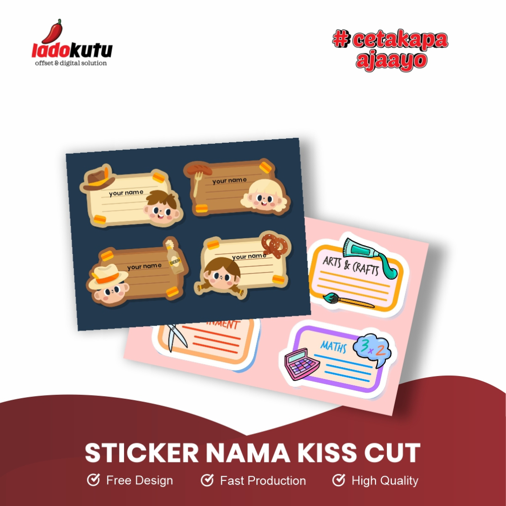 

Cetak Stiker Vinyl Kiss Cut / Label Makanan Minuman Bahan Anti Air Cutting Pola / Size 32,5 x 48,5 cm Murah