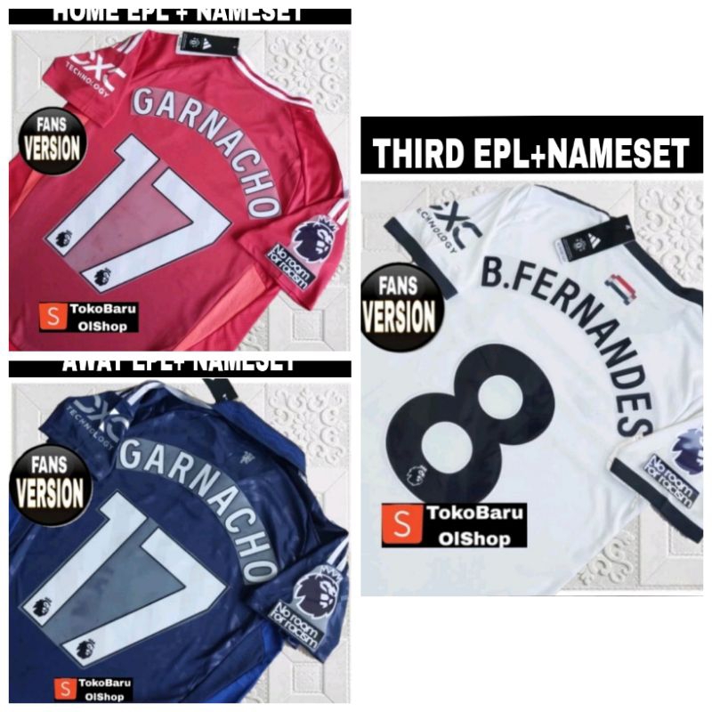 NON C.O.D / JERSEY MANCHESTER UNITED PLUS NAMESET/CUSTUME NAMESET