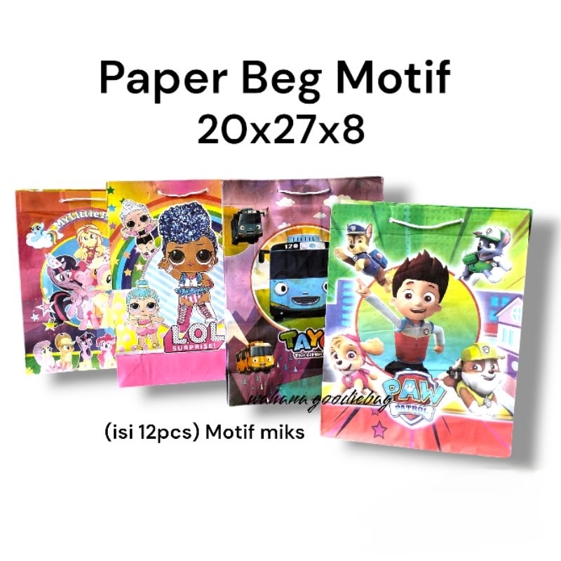 

(12pcs) Paper Bag Motif 20x28x8 Motif miks
