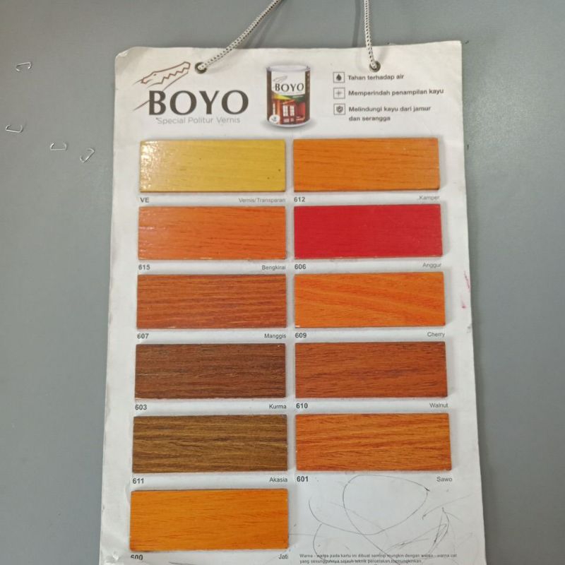 politur boyo cat kayu transparan