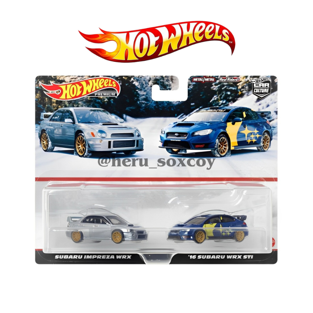 HOTWHEELS HOT WHEELS PREMIUM 2 PACK SUBARU IMPREZA WRX & '16 SUBARU IMPREZA WRX STI
