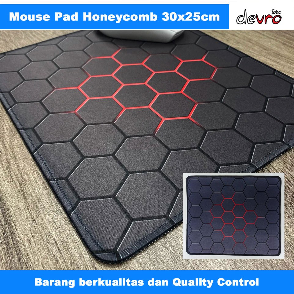 Mousepad Gaming Mouse Pad Square Shape - Motif Honeycomb Laser Design - HC10