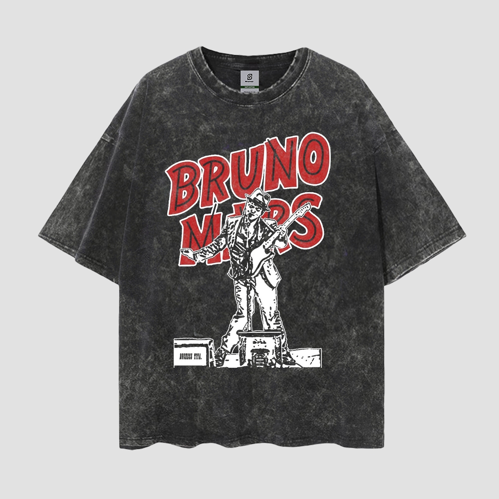 Bruno Mars Vintage Style Oversize Washed Tee