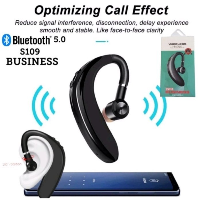 Hansfree Bluetooth S109 M3 Headset Bluetooth S109 Headset Wireless Business Bluetooth Single Earphon