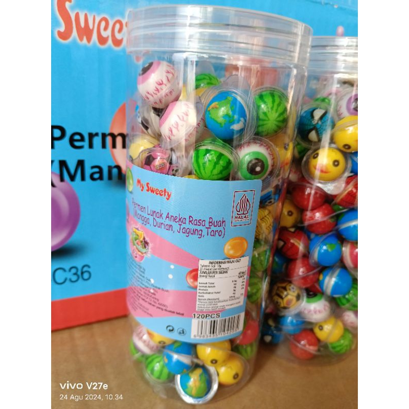 

RB Permen Lunak Mini Halal Rasa Beragam Isi 120 Pcs/Toples