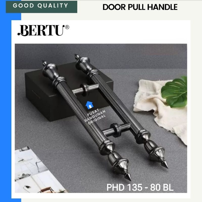 TARIKAN GAGANG PINTU KACA DOOR PULL HANDLE ANTIK KLASIK BLACK HITAM 80 CM KUNINGAN BRASS BERTU 135