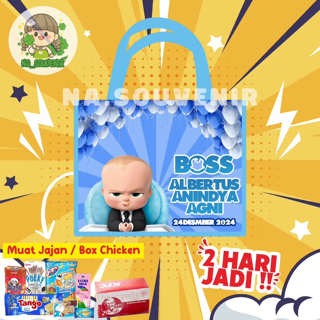 

Tas Ultah Terlaris/Goodie bag ultah/Tas ulang tahun/Tas Ultah tema baby boss