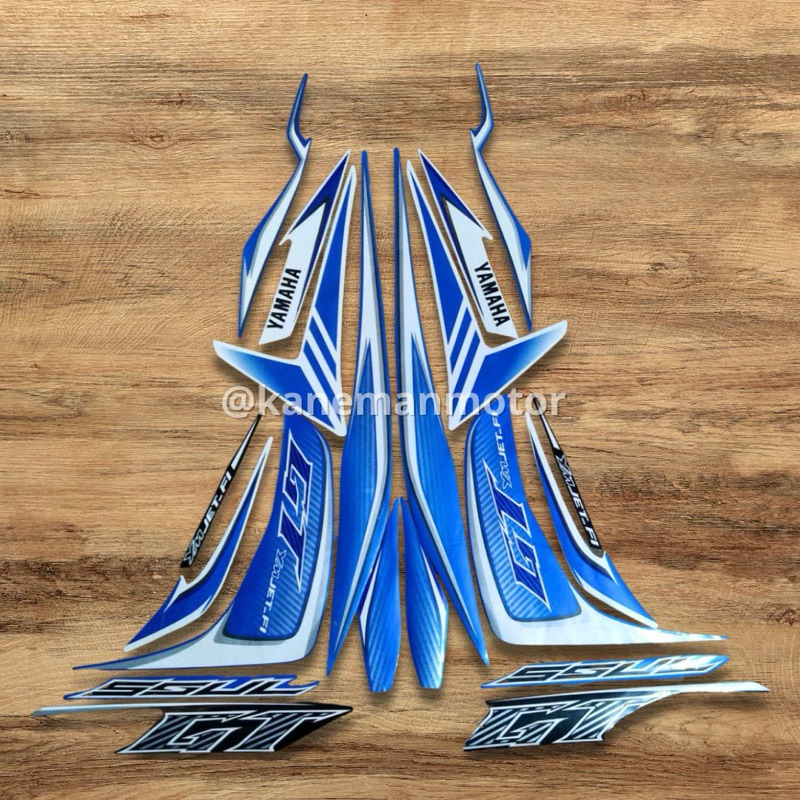 STIKER STRIPING LIS LES BODY MOTOR YAMAHA MIO SOUL GT STREET 2013 PUTIH BIRU