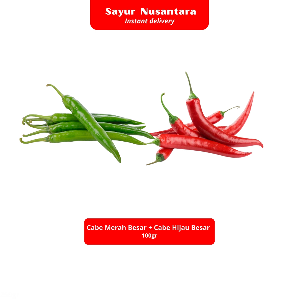 

Cabe Merah Besar + Cabe Hijau Besar 100gr -sayur Nusantara