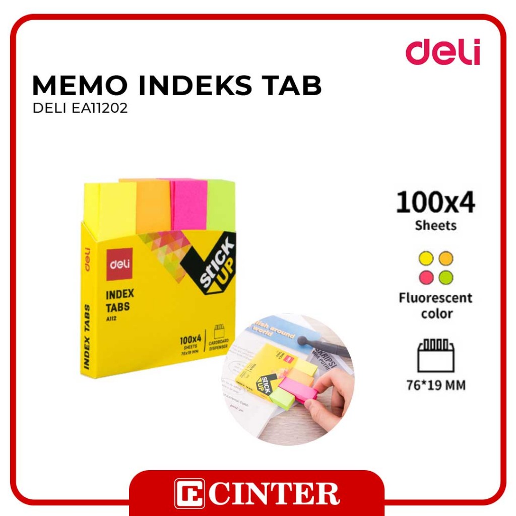 

DELI - INDEX TAB PENANDA 4 WARNA CERAH /STICKY NOTE /MEMO 76X19MM 100 SHEET EA11202