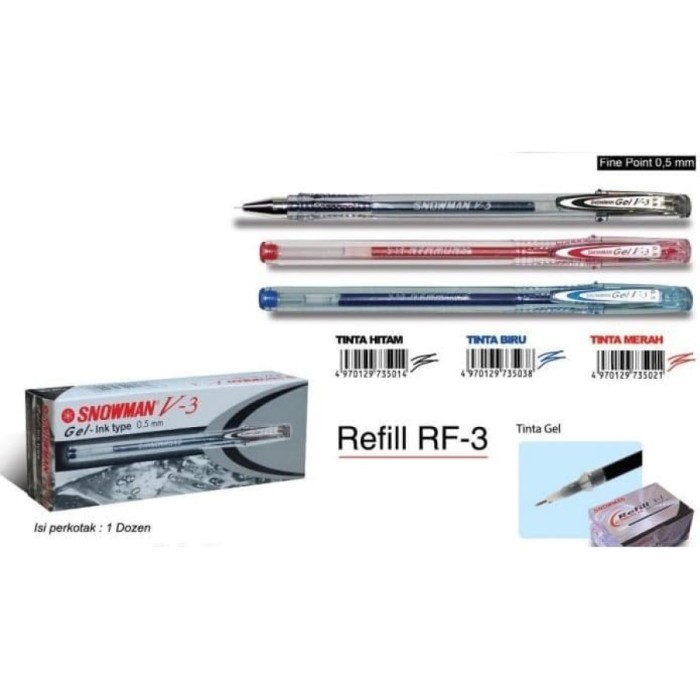 

Ballpoint / Pulpen / Pen fine SNOWMAN V3 V-3 0.5mm