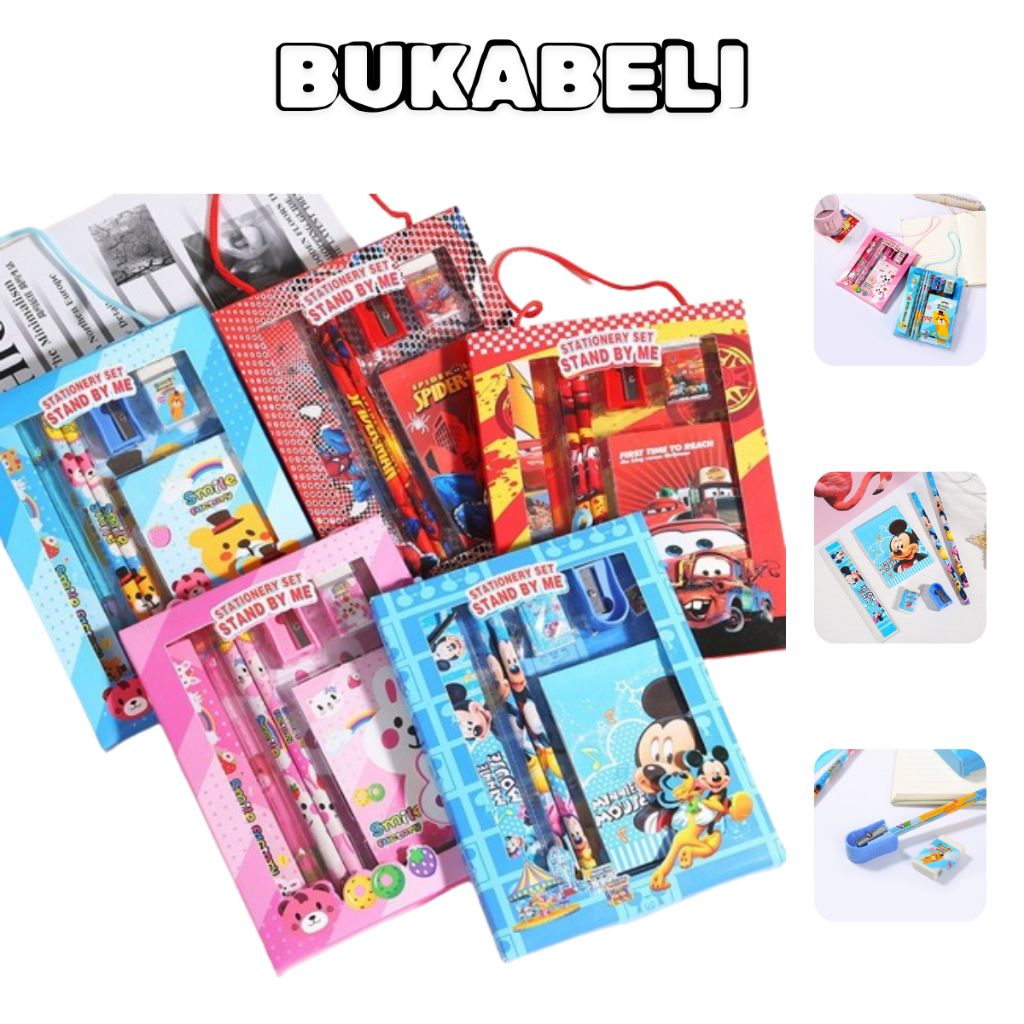 

BUKABELI COD Alat Tulis Set 6IN1 Stationery Set Karakter Lucu / Stationery Notebook Pen / Paket Buku & Alat Tulis STY04
