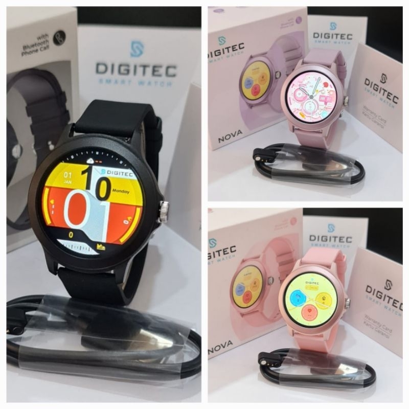 jam tangan smartwatch pria wanita digitec nova unisex original jam pintar