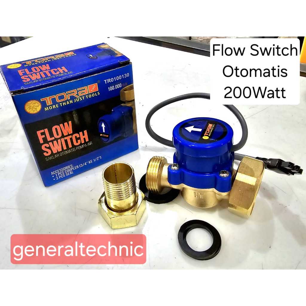 Flow Switch Otomatis Tora 200Watt (0.5A) Flow Switch Tora Air Panas / Dingin Otomatis 3/4" x 1"
