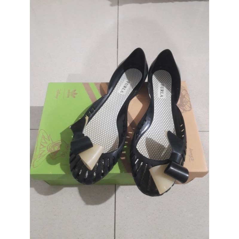 Furla flat jelly sandal tie bow original size 39 like new