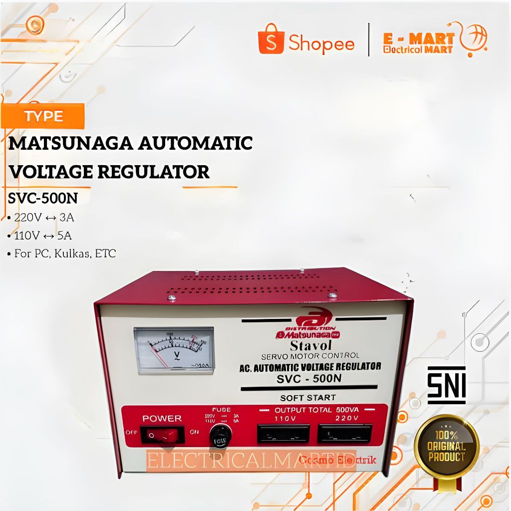 PROMO Stavolt Matsunaga 500Watt Stabilizer Matsunaga 500VA