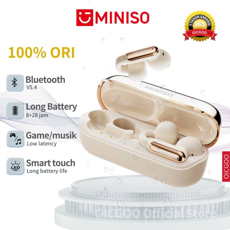 Original MINISO X36 Headset Bluetooth 5.4 Wireless Ear clip Earphone Open Ear TWS HIFI Stereo Bass P