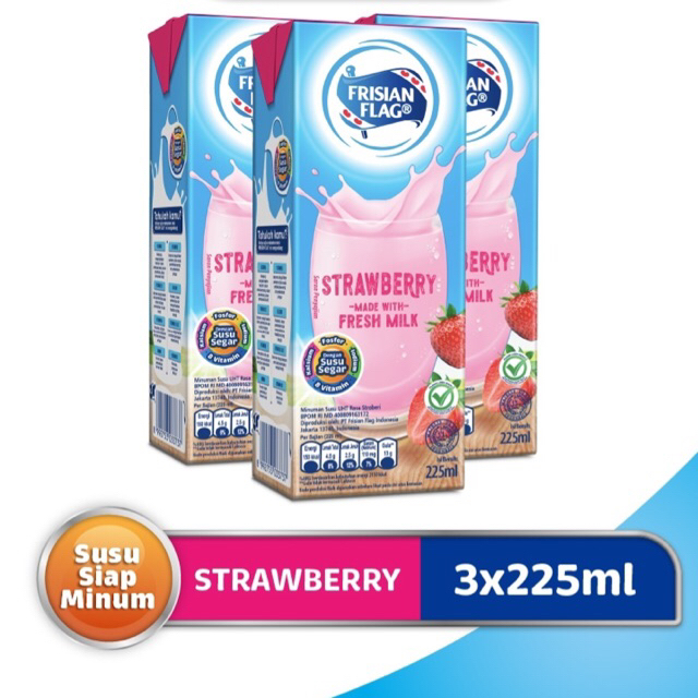 

Frisian Flag Susu UHT Strawberry 3 x 225 ml (3pcs)