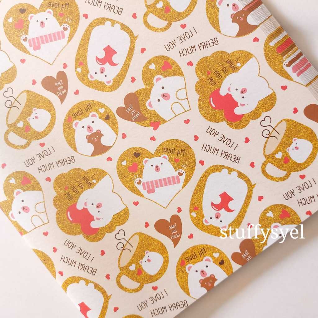 

I LOVE YOU BEARY MUCH Wrapping Paper Kertas Kado Sansan Wawa