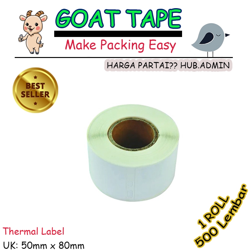 

Kertas Sticker Label Thermal Resi 50x80 mm | isi 500 Lembar per Roll