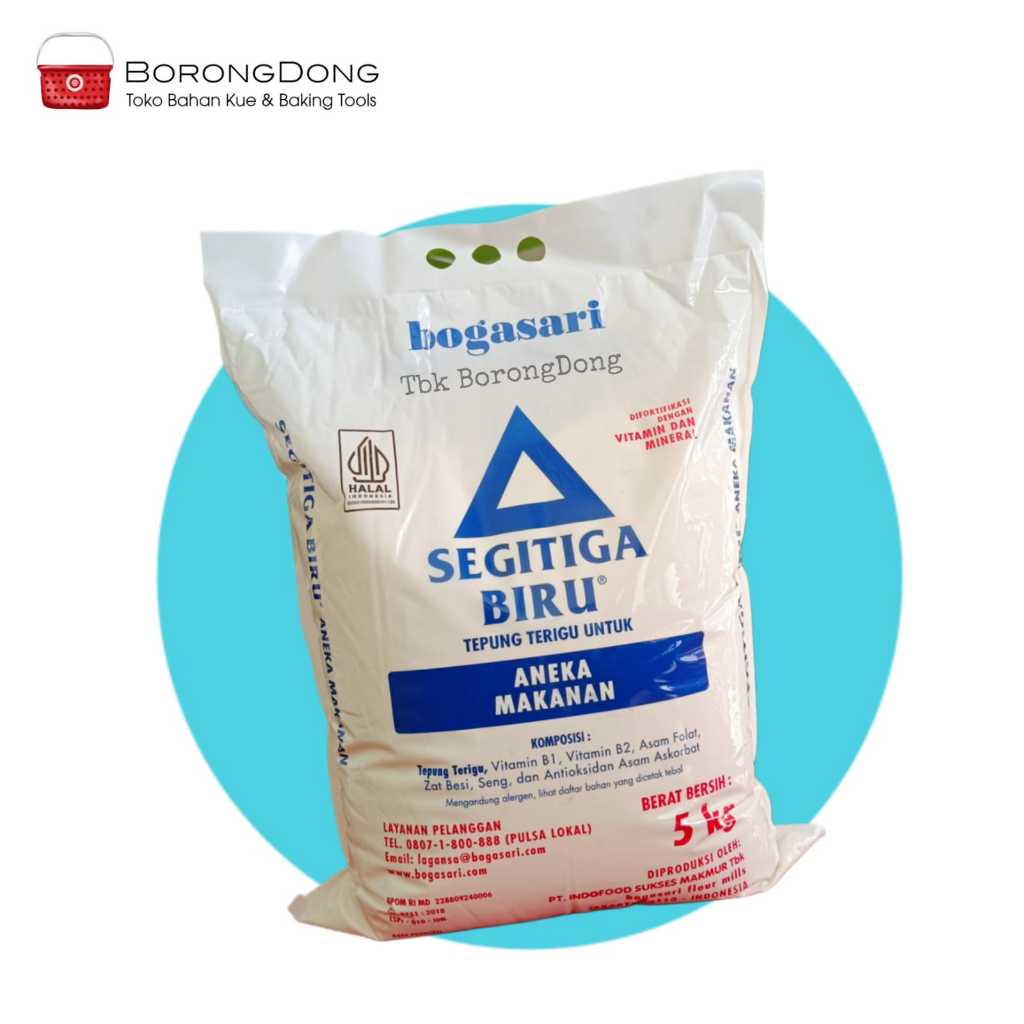 

Segitiga Biru 5 Kg / Terigu Serbaguna / Terigu Protein Sedang