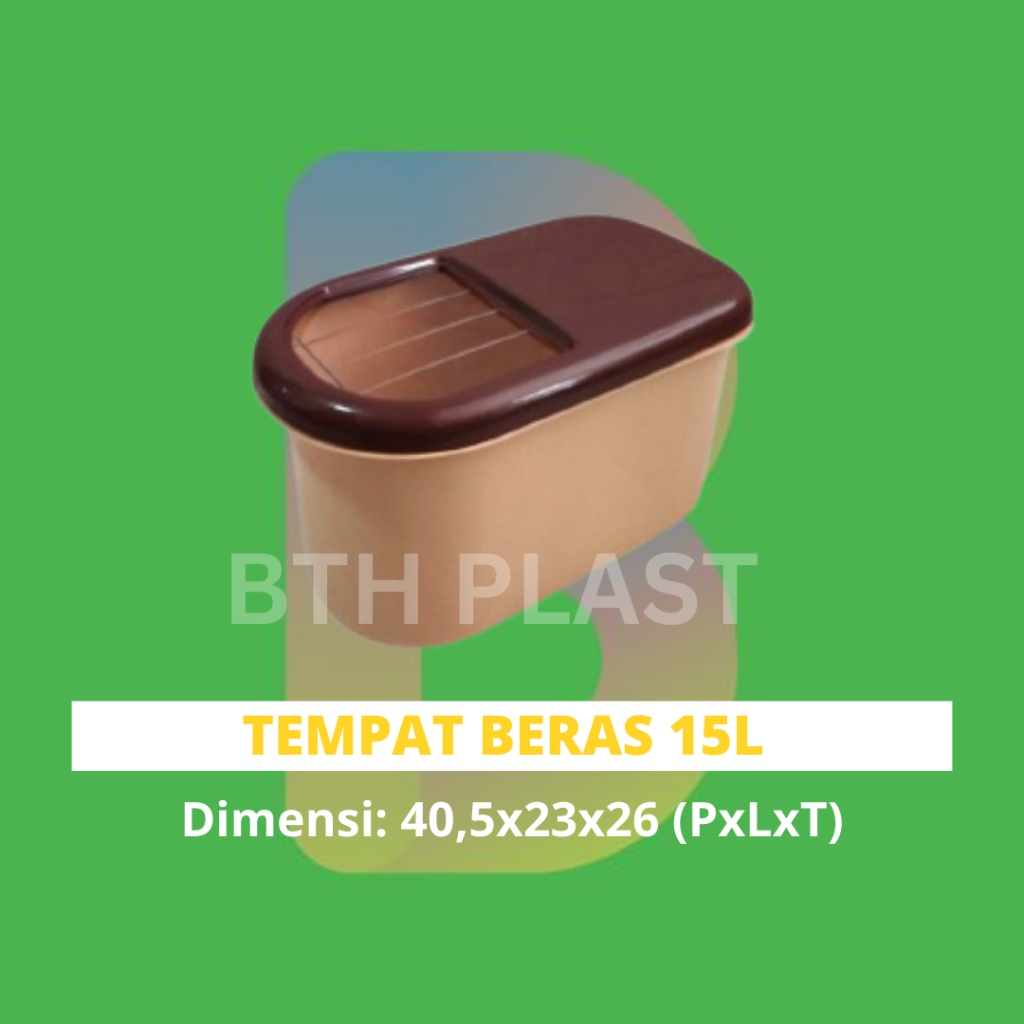 TEMPAT BERAS 15 KG + Roda / Box Beras / Tempat Penyimpanan Beras / Dispenser Beras