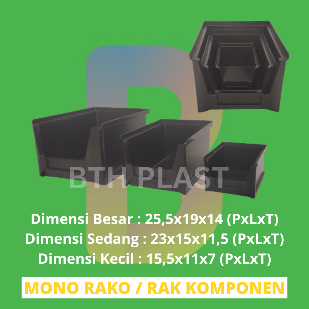 MONO RAKO - Kotak Plastik Stackable / Rak Susun / Rak Komponen / Box Organizer Mini