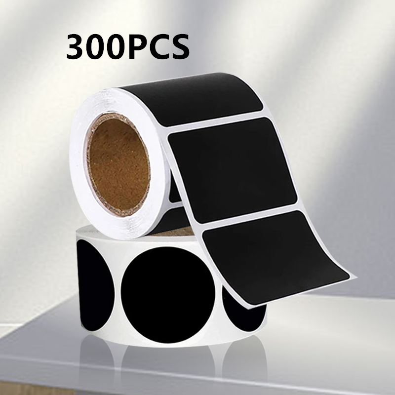

300pcs Chalkboard Label Sticker Hitam Stiker Label Blackboard Dengan Pena Dapur Bumbu Stiker