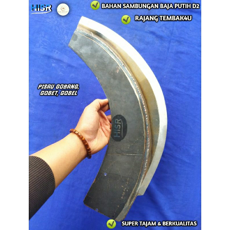 Pisau gobang gobet Gobel berkualitas sambung baja putih D2 siap rajang halus