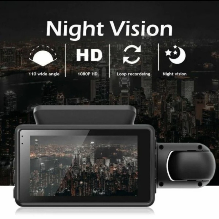 dashcam mobil wifi dual camera IPS 3inch dvr gps kamera mobil a68