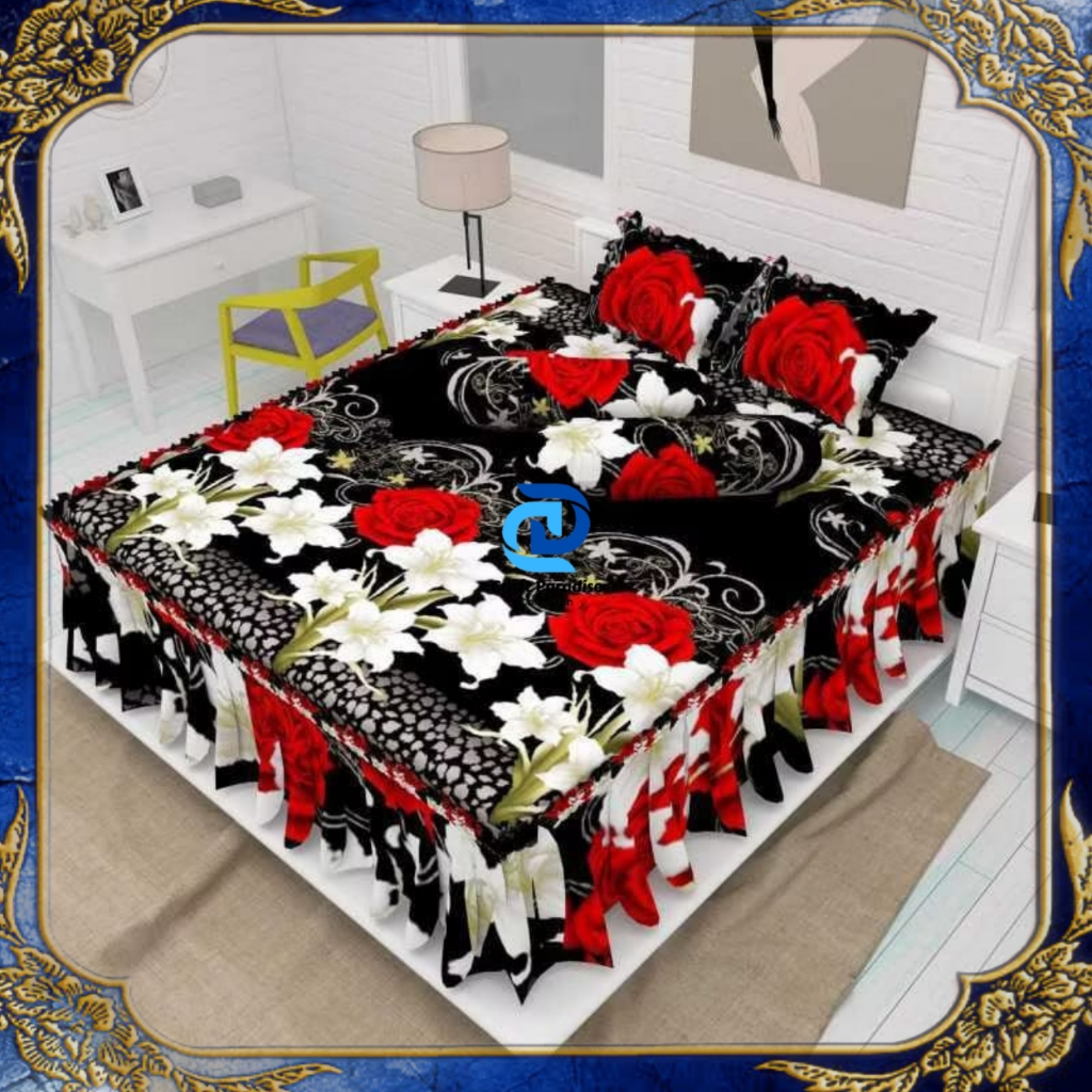 Sprei Rumbai Karakter Bunga Ukuran 180x200 160x200 120x200 Free 2 sarung bantal & 2 sarung guling