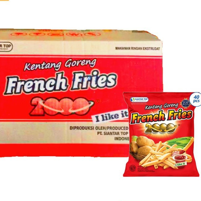 

1 Dus French Fries Snack Kentang Ecer 2.000 Isi 4 Renceng x 10 (40 pcs) / 1 Karton