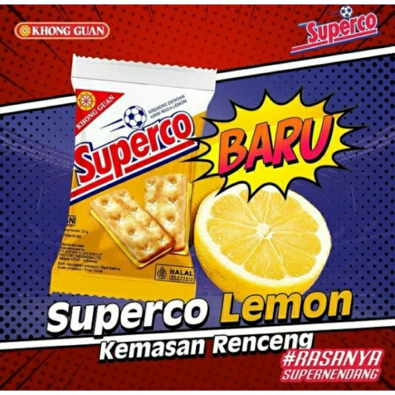 

Superco Khong Guan Kreker krim rasa lemon 10 bks @22g