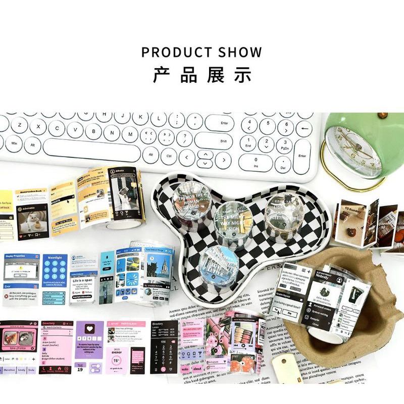 

Washi Tape Unik Retro Vintage Film Spotify Diary Music Playlist Satuan