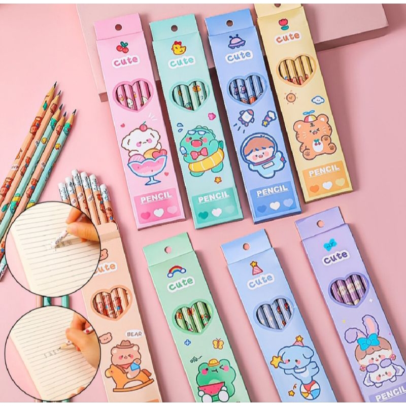 

PENSIL SET PACK CUTE/ PENSIL SET ALAT TULIS SEKOLAH ANAK / 1 SET ISI 4 PCS.