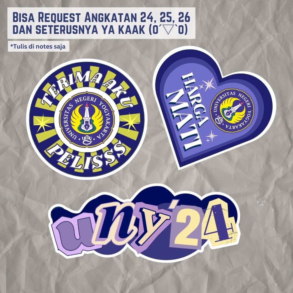 

STIKER CAMABA UNY - UNIVERSITAS NEGERI YOKYAKARTA KAMPUS STICKER LAPTOP IPAD BUKU CERMIN MOBIL MOTOR CASING KESING CASE HANDPHONE HP SETIKER PTN