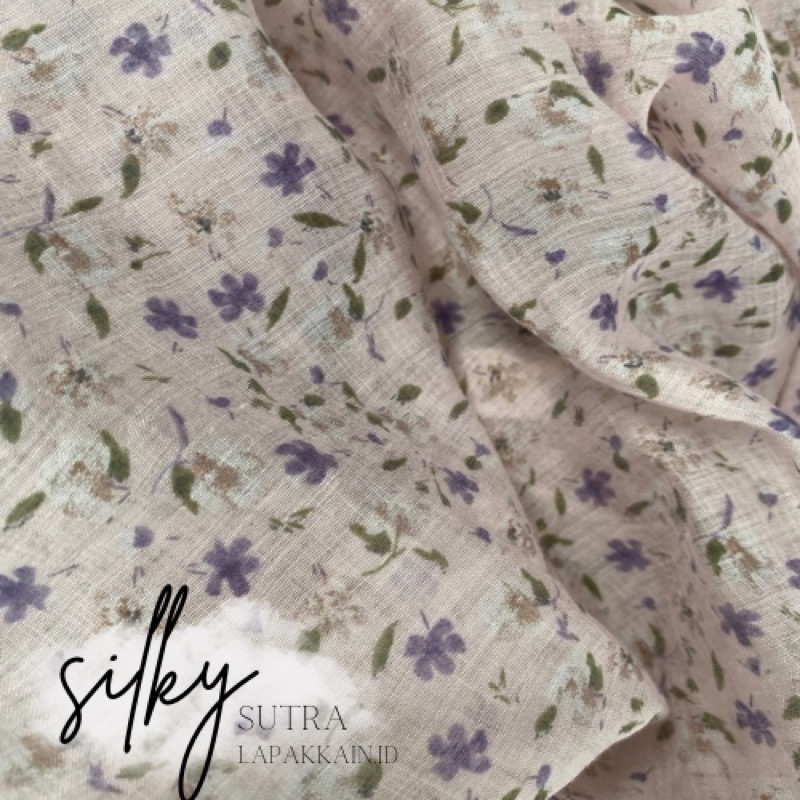 kain katun silky motif/kain silky sutra/kain silky sutra/kain motif cantik/kain motif bunga