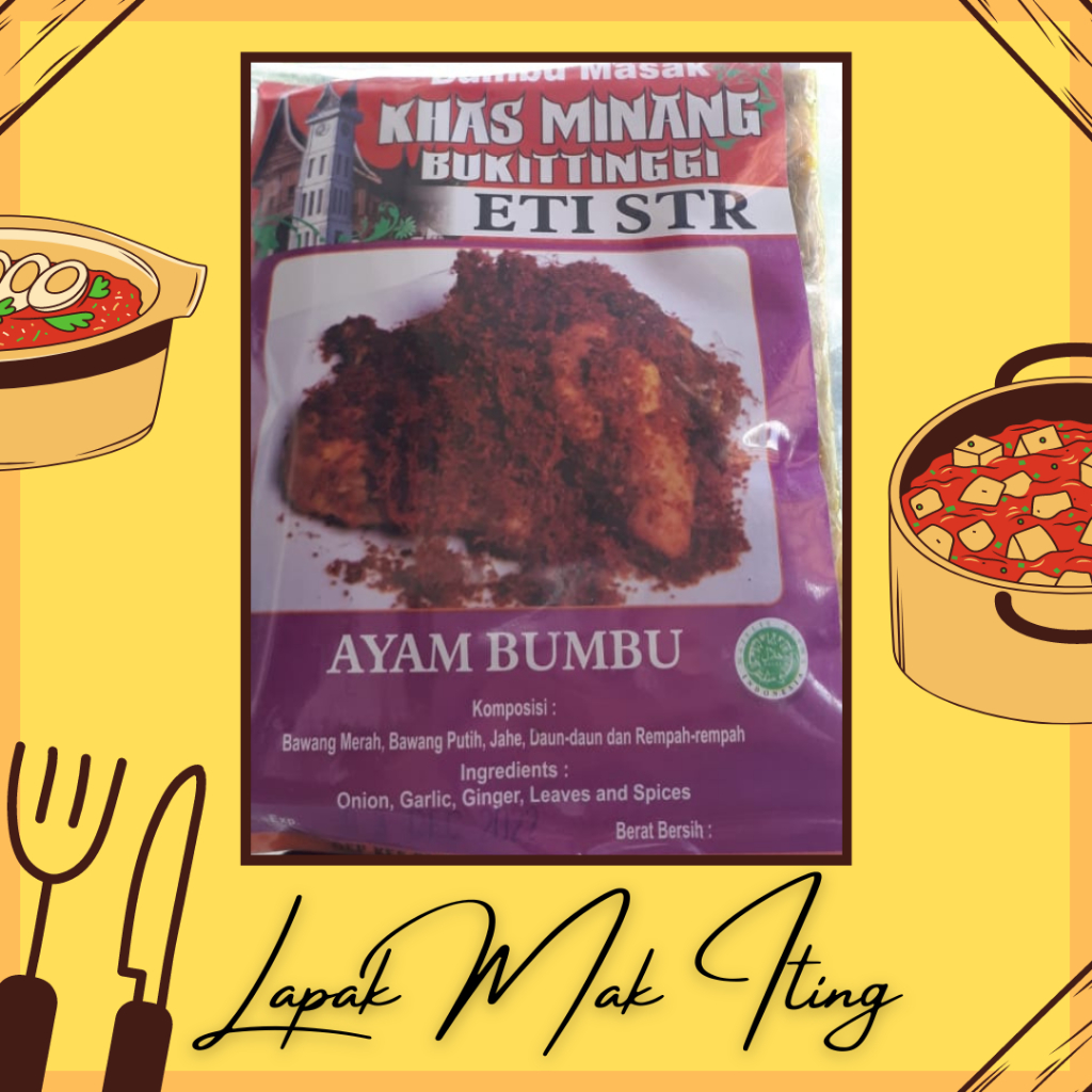 

Bumbu Masak Khas Minang Bukittinggi ETI STR - Ayam Bumbu